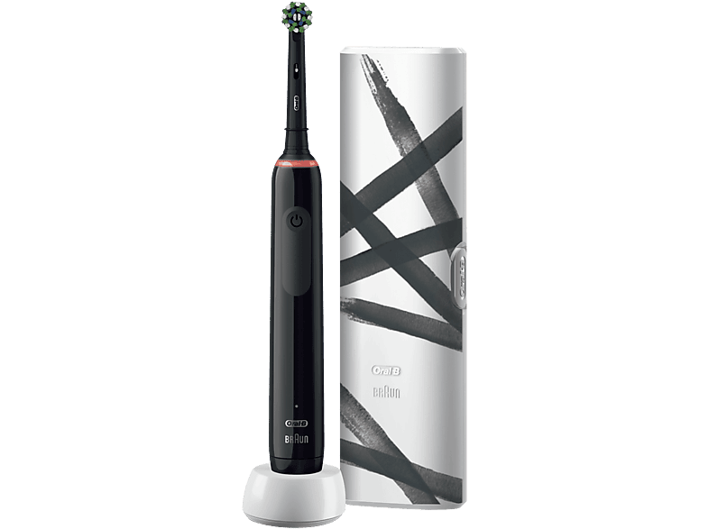 Cepillo eléctrico  Oral-B Pro 3 3500, Con 1 Estuche De Viaje Y 1 Cabezal,  Diseñado Por Braun, Negro
