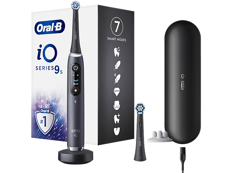 Cepillo eléctrico  Oral-B iO 4S, 4 Modos de cepillado, Control de presión,  Estuche De Viaje, Diseñado Por Braun, Negro