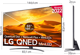 TV LED 65" - LG 65QNED916QA, UHD 4K, Procesador Inteligente α7 Gen5 AI Processor 4K, Smart TV, DVB-T2 (H.265), Negro