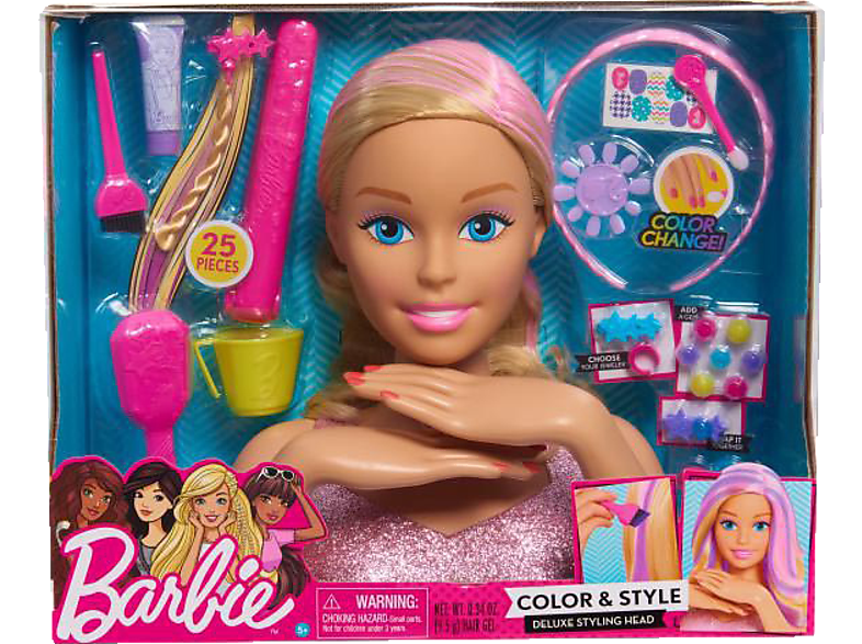 Barbie Stylingkopf Blond Haar Styling Puppenkopf 20 Zubehör Spielset 