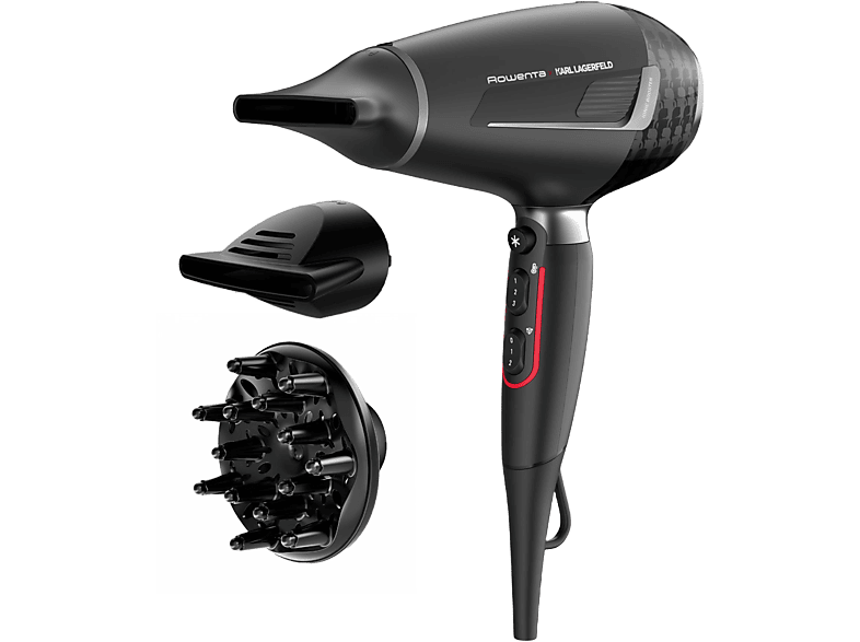 Secador  Rowenta Pro Expert CV8840F0, 2200 W, Motor AC, Tecnología iónica,  3 temperaturas, 2 velocidades, Negro y cobre