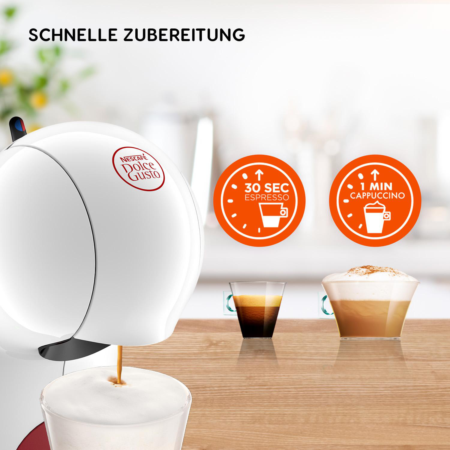 KRUPS KP1A01 Nescafé Dolce Gusto Piccolo XS Kapselmaschine Weiß/Schwarz/Bordeaux