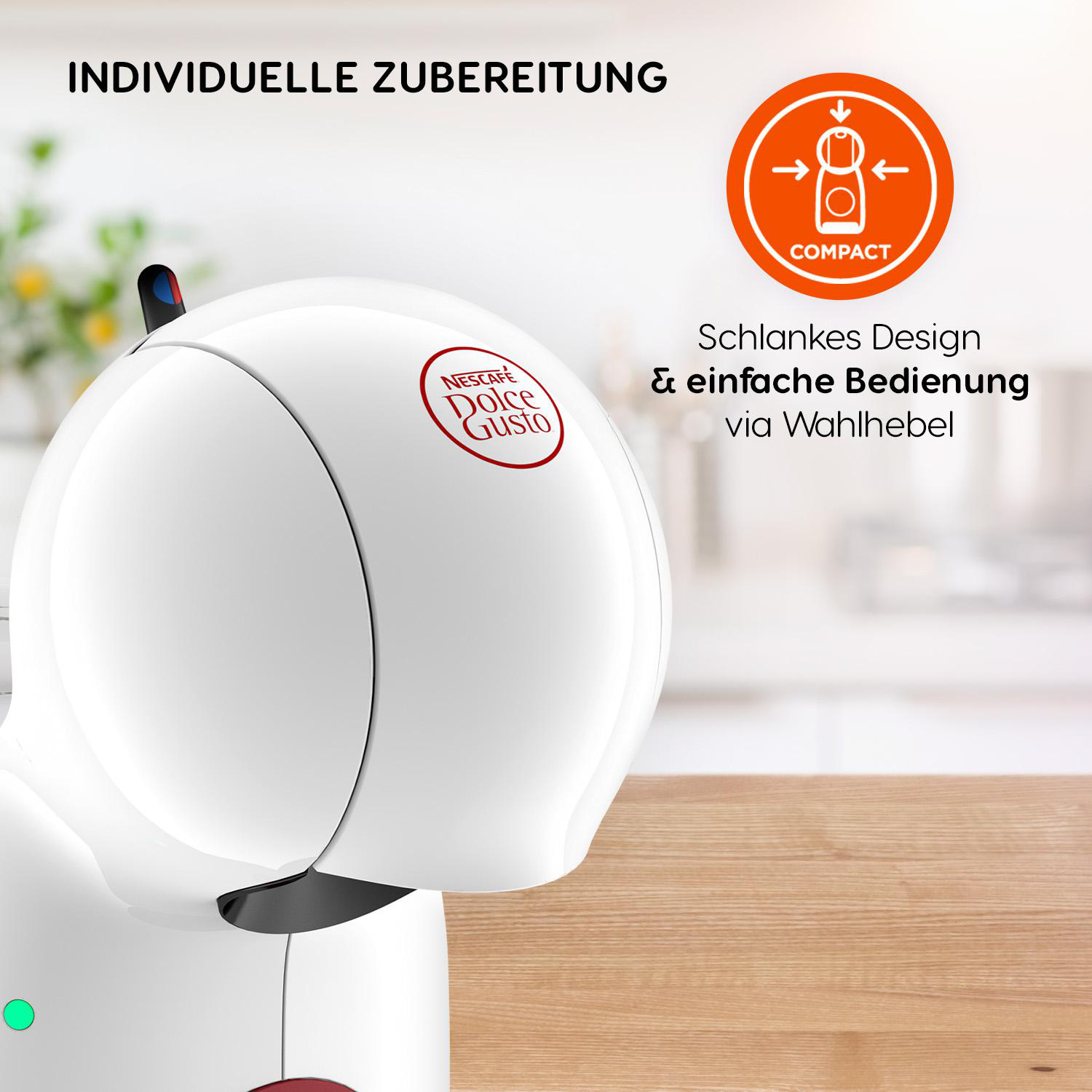 KRUPS KP1A01 Nescafé Dolce Gusto Piccolo XS Kapselmaschine Weiß/Schwarz/Bordeaux