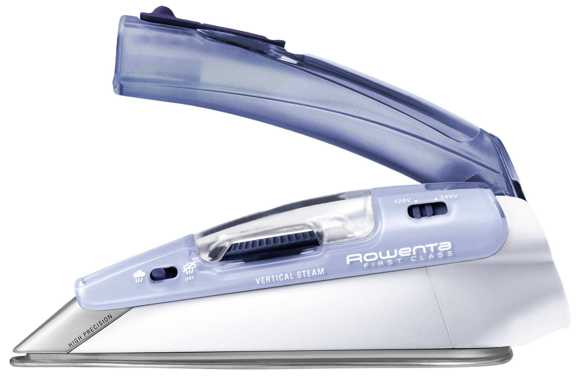 Plancha de viaje - Rowenta DA1510F1, Potencia 1000W, Suela MicroSteam 200, Vapor vertical, Depóstio 70 ml, Azul