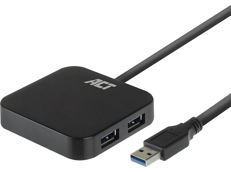 ACT 4 portos aktív USB 3.2 HUB, tápegység, fekete (AC6305)