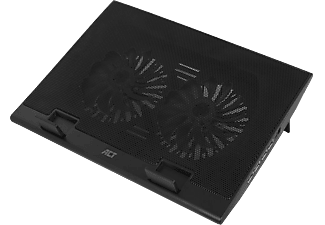 ACT Laptop hűtőállvány, max 17", 4 portos USB 2.0 HUB, 2 db ventilátor, fekete (AC8105)
