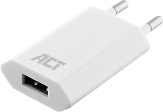 ACT USB töltő, 1 port, 1A, 5W, túláram, rövidzár elleni védelem, fehér (AC2105)