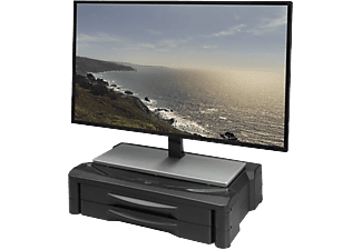 ACT Extra széles asztali monitor tartó állvány, állítható magasság, 2db fiók, fekete (AC8215)
