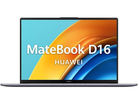 Portátil - Huawei Matebook D16 i5, 16" FHD, Intel® Core™ i5-12450H, 16GB RAM, 512GB SSD, UHD Graphics, Windows 11 Home, Gris