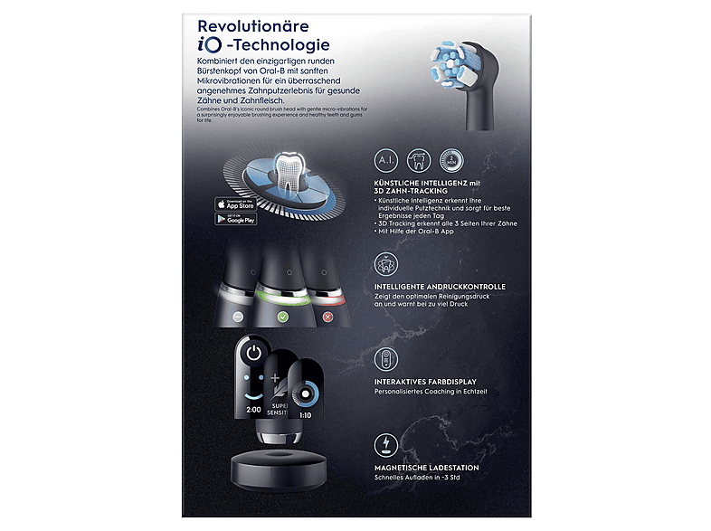 Oral-B iO Series 9N Duo Elektrische Zahnbürste Black Onyx + Rose Quartz — Foto 2 von 5