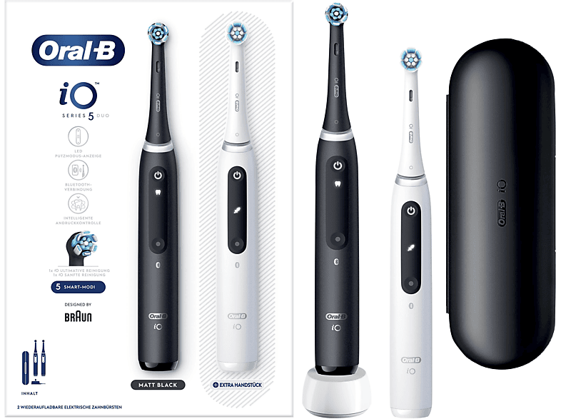 Oral-B iO Series 5 n Duo Elektrische Zahnbürste Black + White