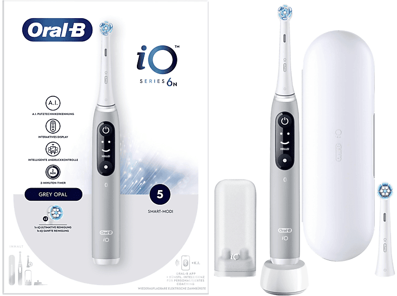 MediaMarkt Series ORAL-B 6 Grey Elektrische | Opal iO mit online Zahnbürste kaufen Reiseetui