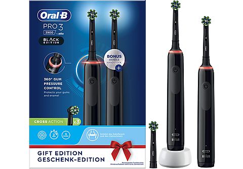ORAL-B Pro 3-3900 n DUO Black Edition Elektrische Zahnbürste Schwarz