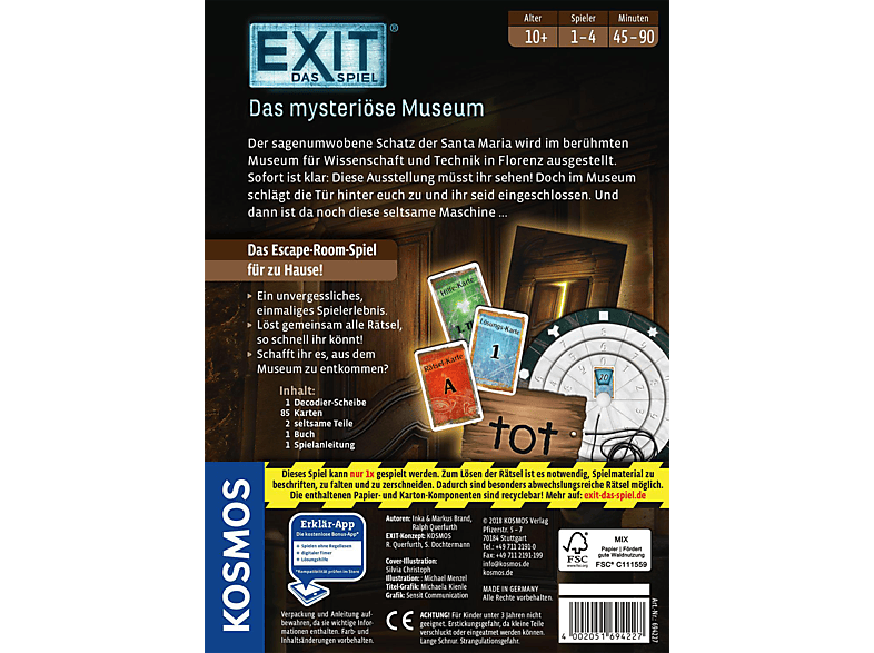 Thumbnail - KOSMOS EXIT - Das mysteriöse Museum Brettspiel Mehrfarbig