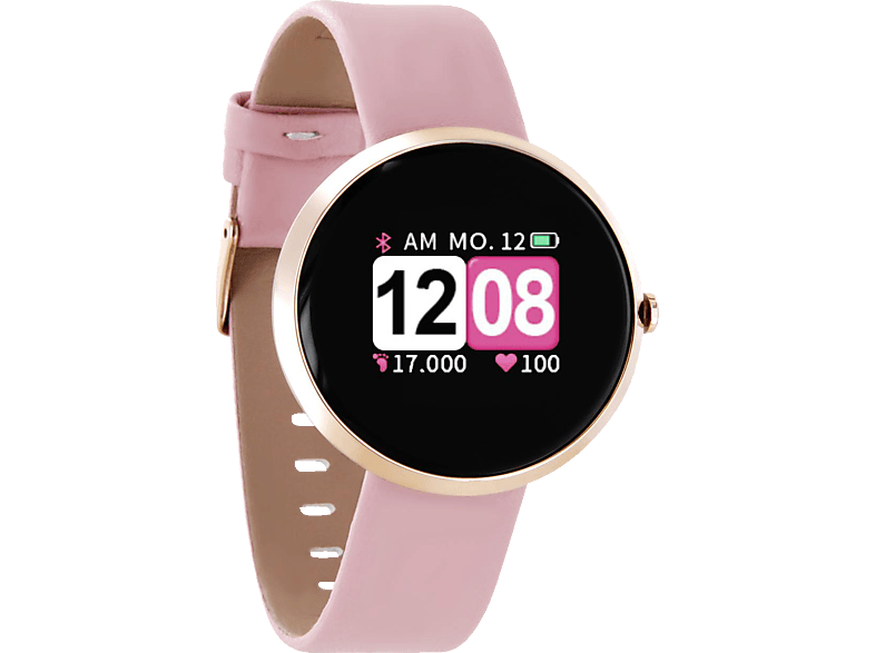 X WATCH X WATCH SIONA COLOR FIT 54036 Smartwatch Metall Echtleder 234 mm Gehause Rose Gold Armband Rose Gold