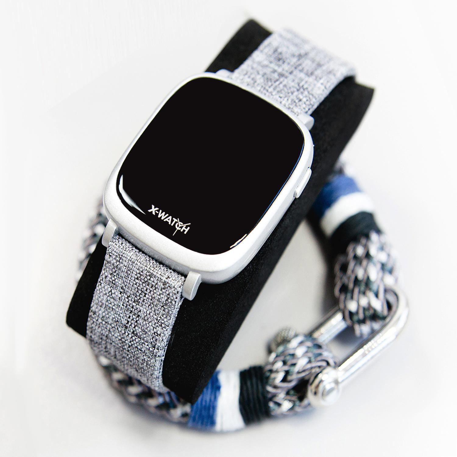 X-WATCH X-WATCH IVE XW FIT - URBAN GREY (Textil) - (54038) Smartwatch Polycarbonat Textil, 20 x 247 mm, Gehäuse: Silber/Armband: Grau