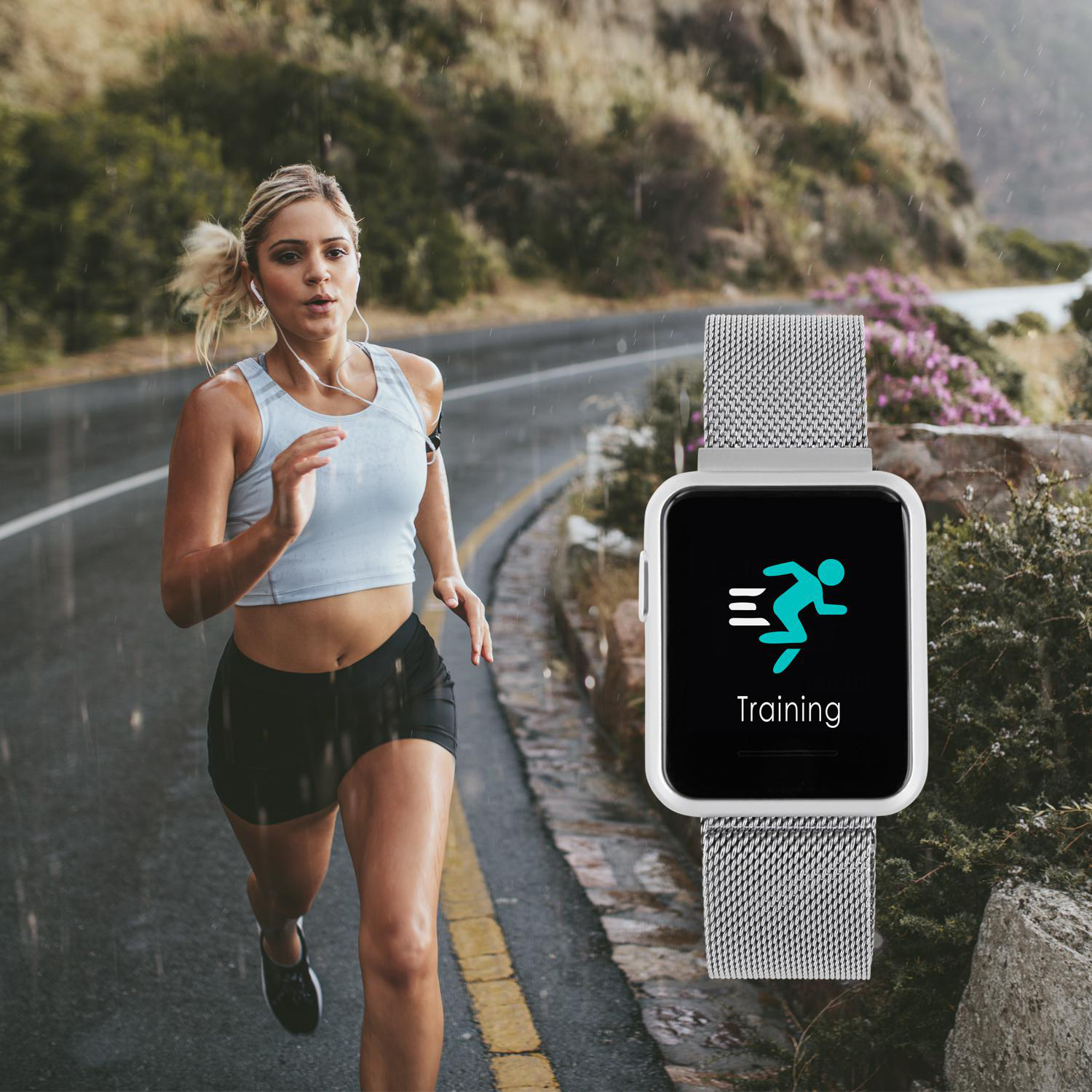 X-WATCH X-WATCH KETO SUN REFLECT - SHINY SILVER - (54043) Smartwatch Metall Metall, 22 x 240 mm, Silber