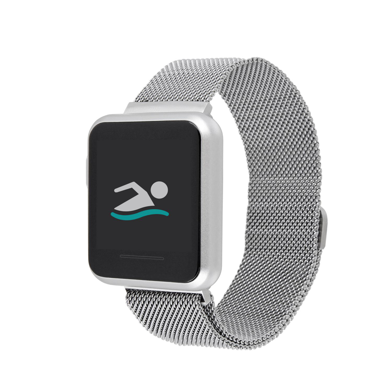 X-WATCH X-WATCH KETO SUN REFLECT - SHINY SILVER - (54043) Smartwatch Metall Metall, 22 x 240 mm, Silber
