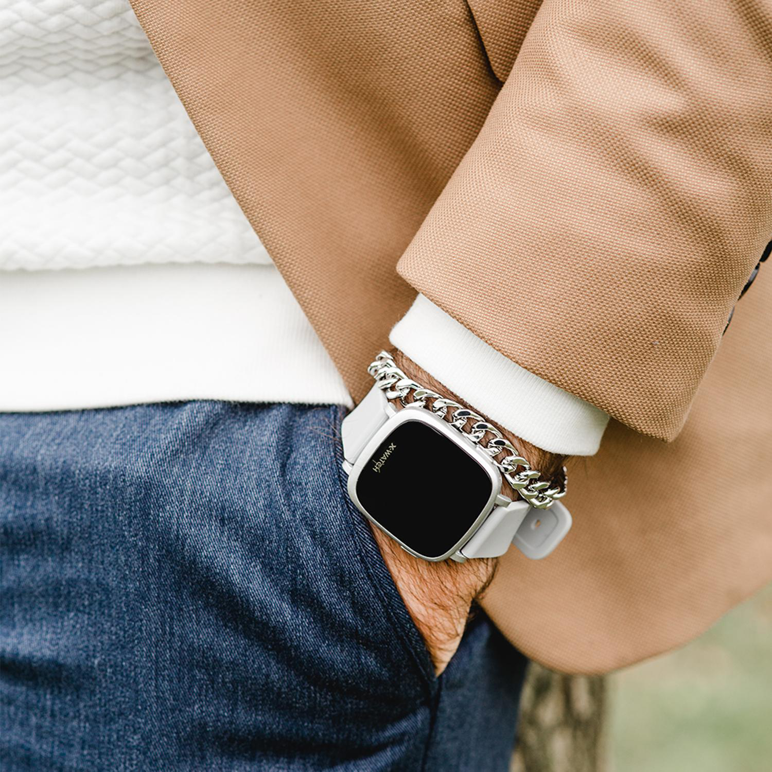 X-WATCH X-WATCH IVE XW FIT - URBAN SILVER - (54041) Smartwatch Polycarbonat Silikon, 20 x 247 mm, Gehäuse: Silber/Armband: Silber