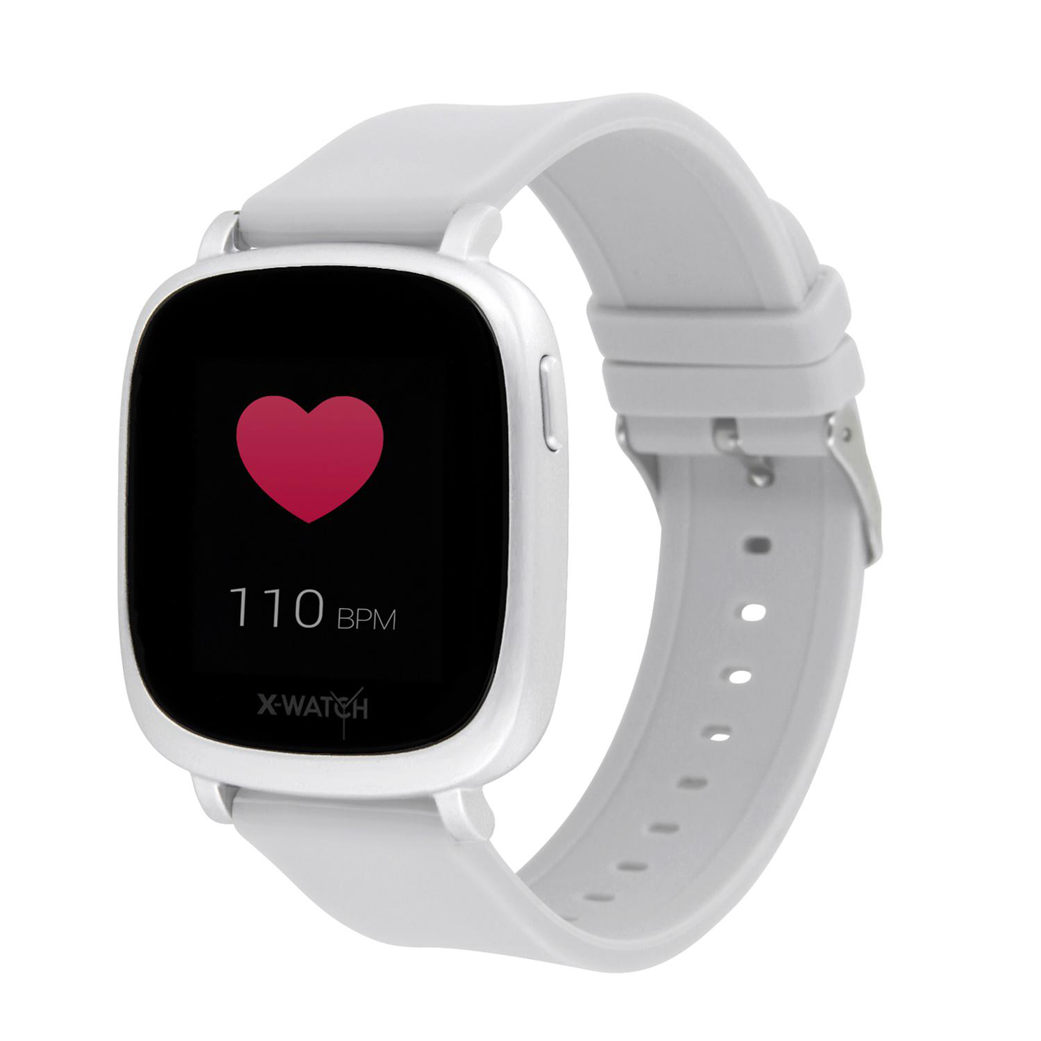 X-WATCH X-WATCH IVE XW FIT - URBAN SILVER - (54041) Smartwatch Polycarbonat Silikon, 20 x 247 mm, Gehäuse: Silber/Armband: Silber