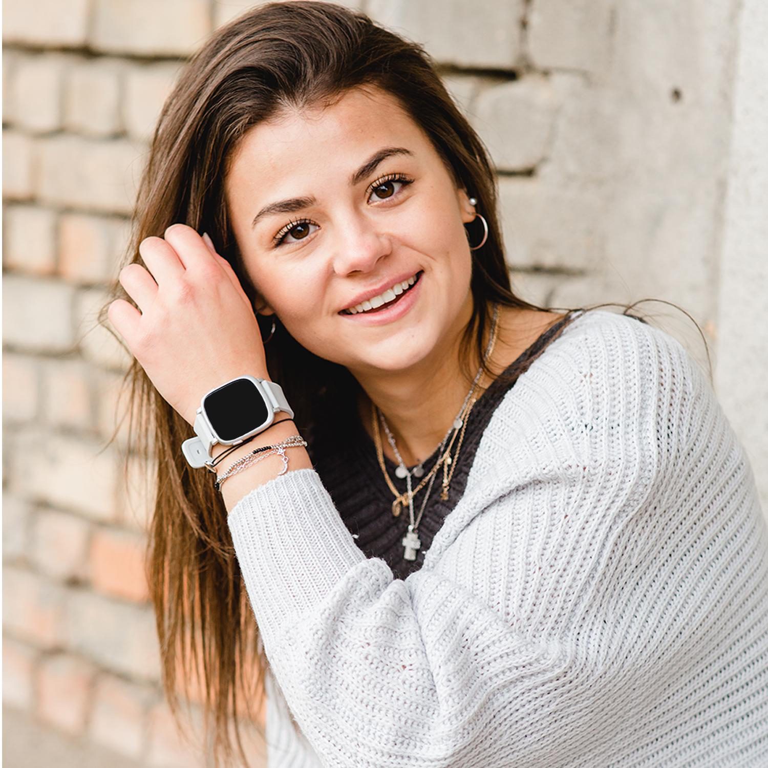 X-WATCH X-WATCH IVE XW FIT - URBAN SILVER - (54041) Smartwatch Polycarbonat Silikon, 20 x 247 mm, Gehäuse: Silber/Armband: Silber