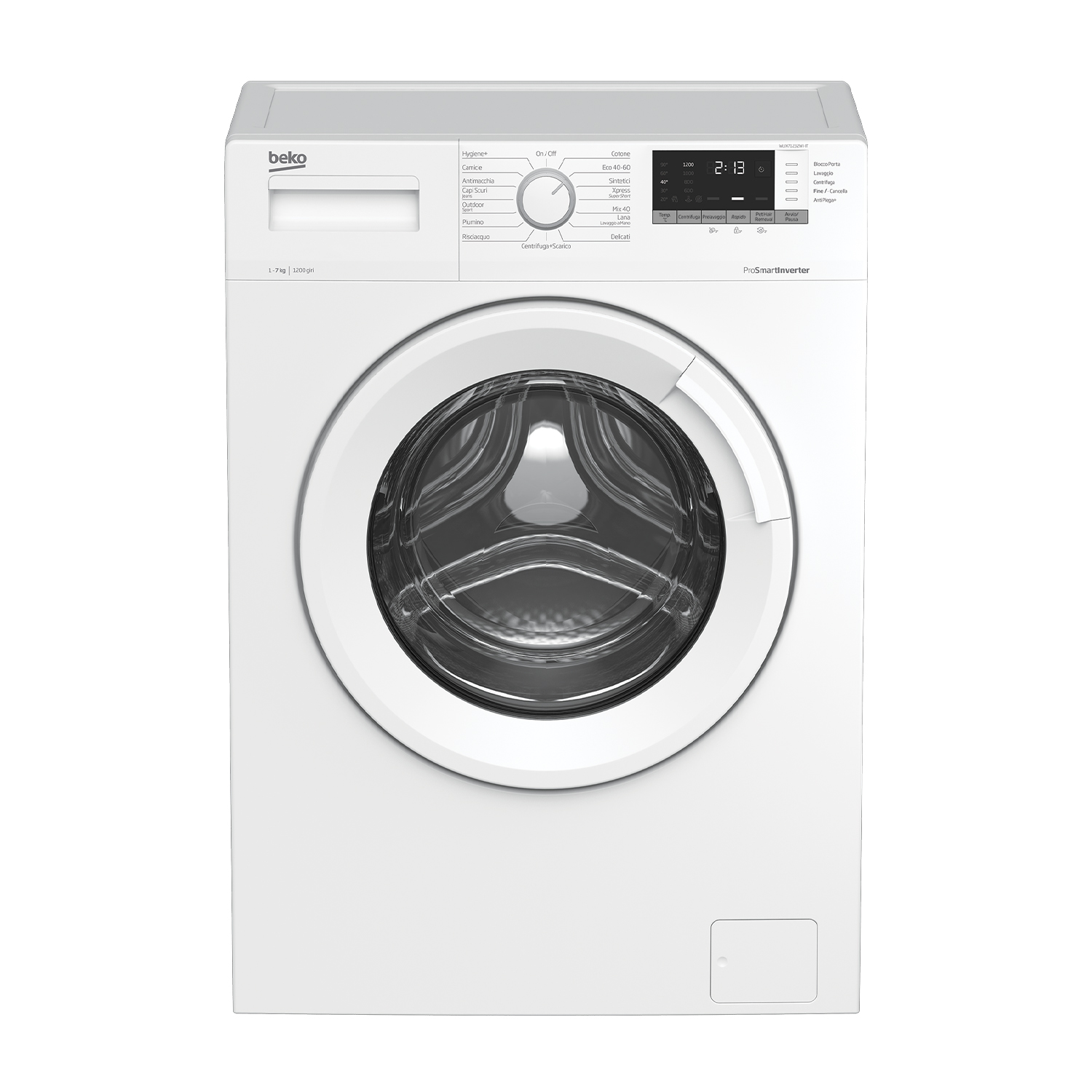 Beko Wux71232Wi-It Lavatrice Slim, Caricamento frontale, 7 kg, 49 cm, Classe D