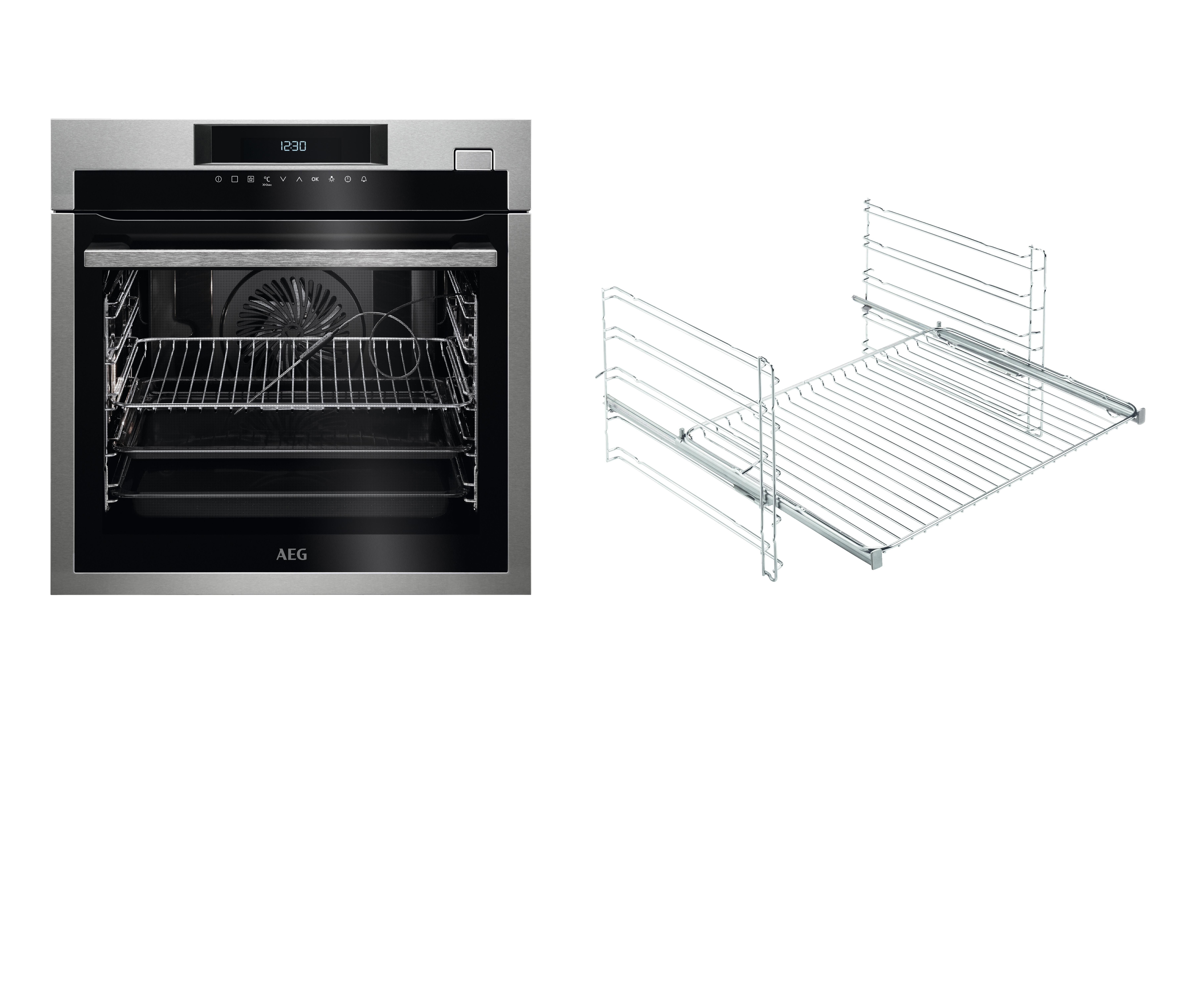 AEG BCO6820VA2, Backofen (Einbaugerät, 70 l, 595 mm breit), Serie 8000 mit SteamBoost Multi-Dampfgarer (ohne Sous-vide-Garen), Dampfgarfunktion