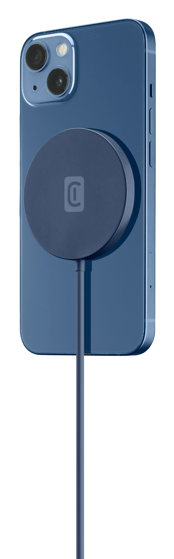 Base de carga - CellularLine Mag Wireless Charger, 7.5 W, Apple, iPhone 12, Azul