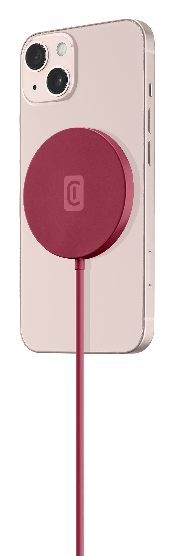 Base de carga - Cellular Line Mag Wireless Charger, 7.5 W, Apple, iPhone 12, Rojo