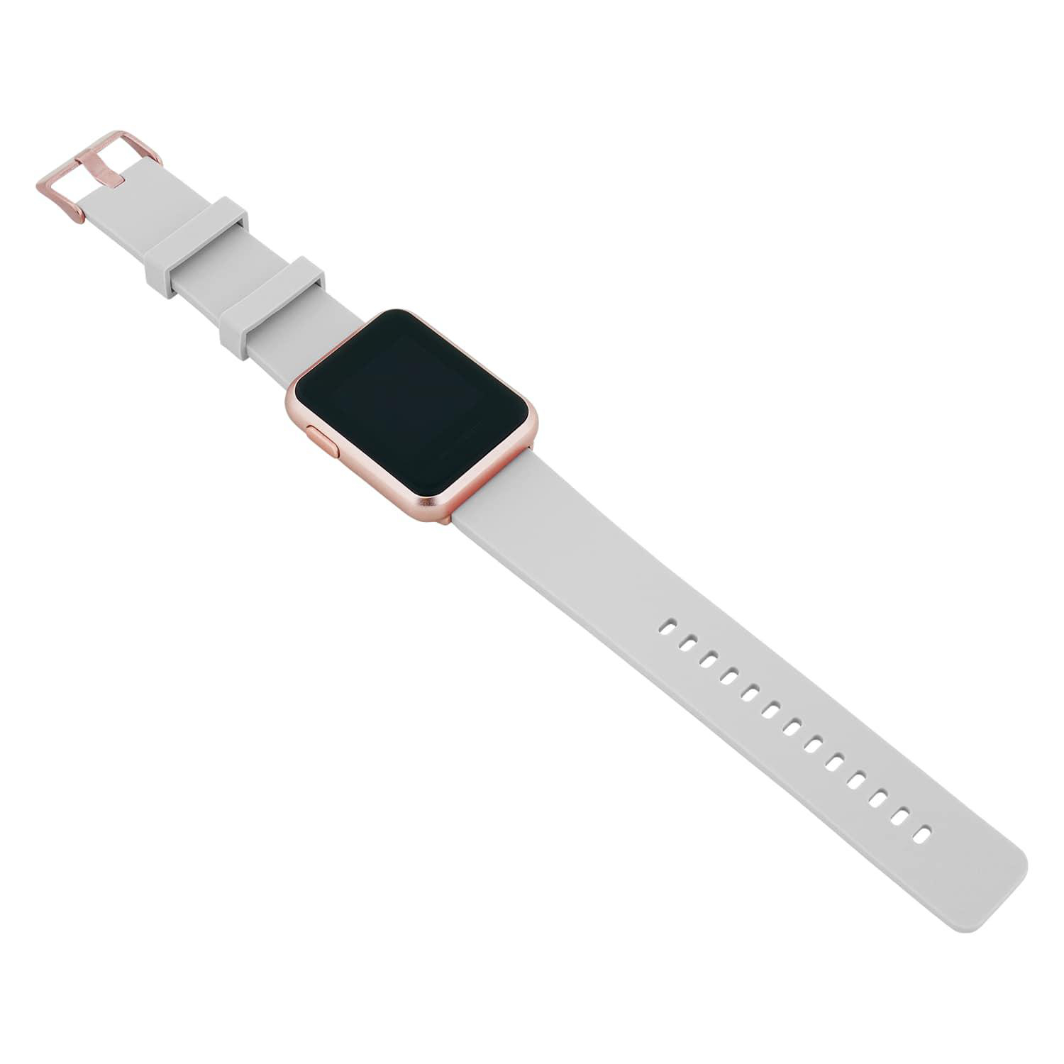 X-WATCH X-WATCH KETO SUN REFLECT - SOFT GREY - (54046) Smartwatch Metall Silikon, 22 x 240 mm, Gehäuse: Rosé/Armband: Grau
