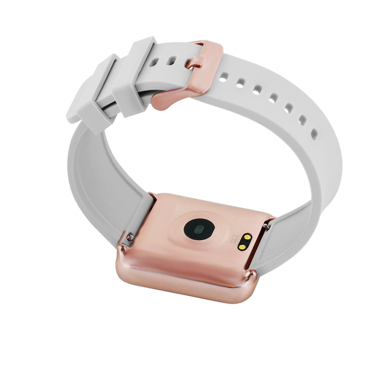 X-WATCH X-WATCH KETO SUN REFLECT - SOFT GREY - (54046) Smartwatch Metall Silikon, 22 x 240 mm, Gehäuse: Rosé/Armband: Grau