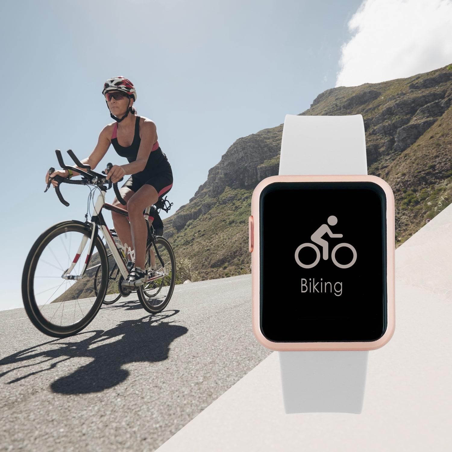 X-WATCH X-WATCH KETO SUN REFLECT - SOFT GREY - (54046) Smartwatch Metall Silikon, 22 x 240 mm, Gehäuse: Rosé/Armband: Grau