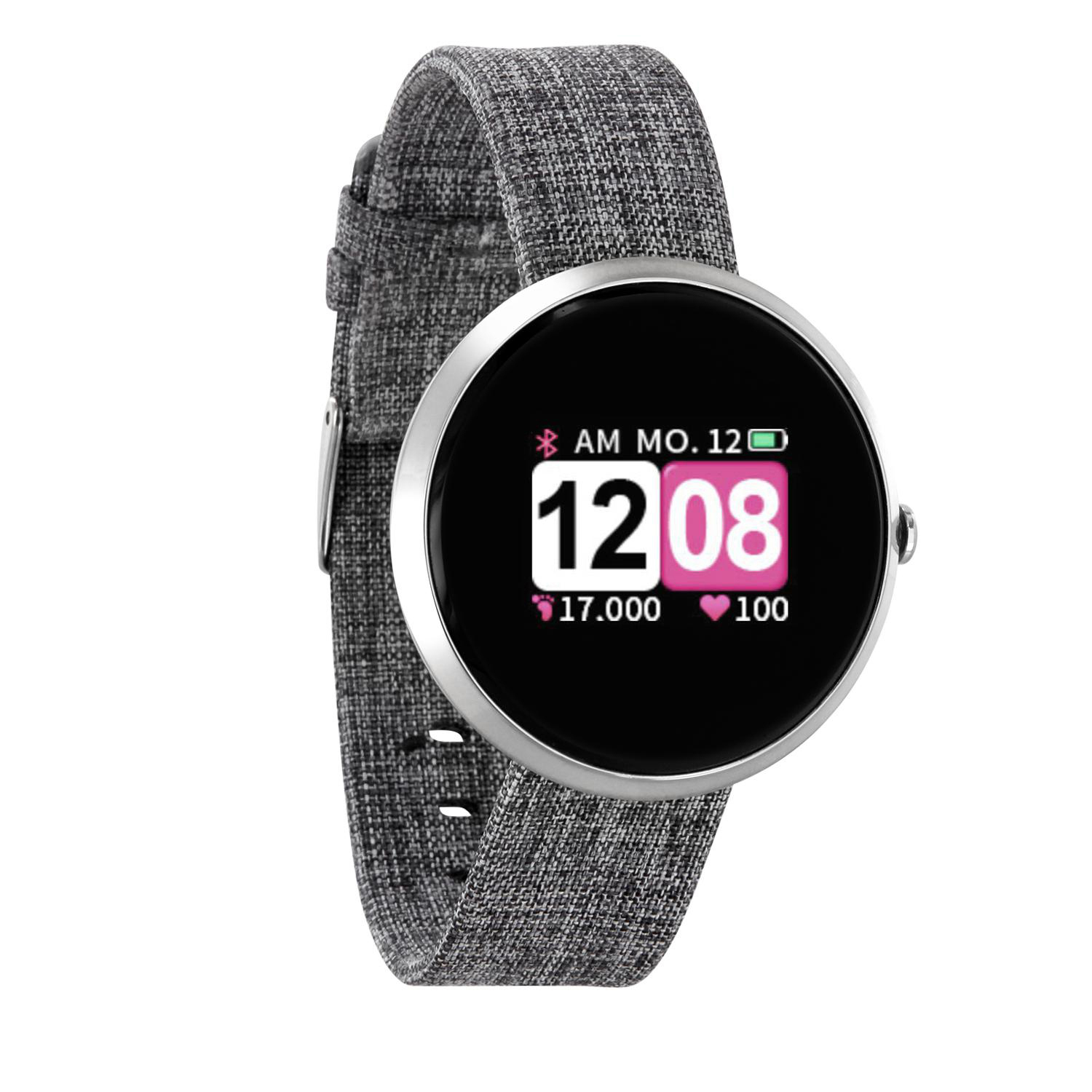 X-WATCH X-WATCH SIONA COLOR FIT (54048) Smartwatch Metall Textil, 234 mm, Gehäuse: Silber/Armband: Silber (Textil)