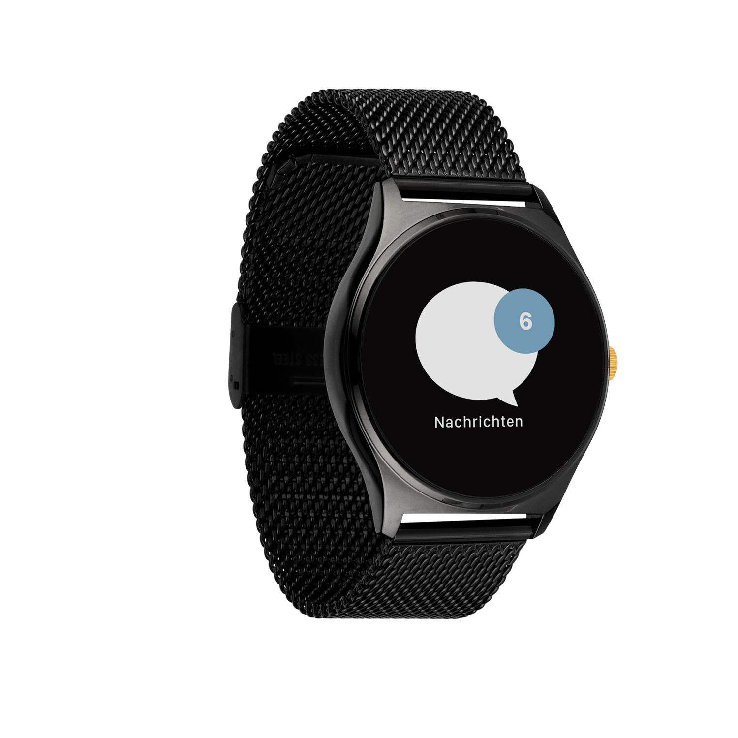 X-WATCH QIN XW PRO XCOAST Edition 570400 Smartwatch Metall Mesh, 180-220 mm, Schwarz