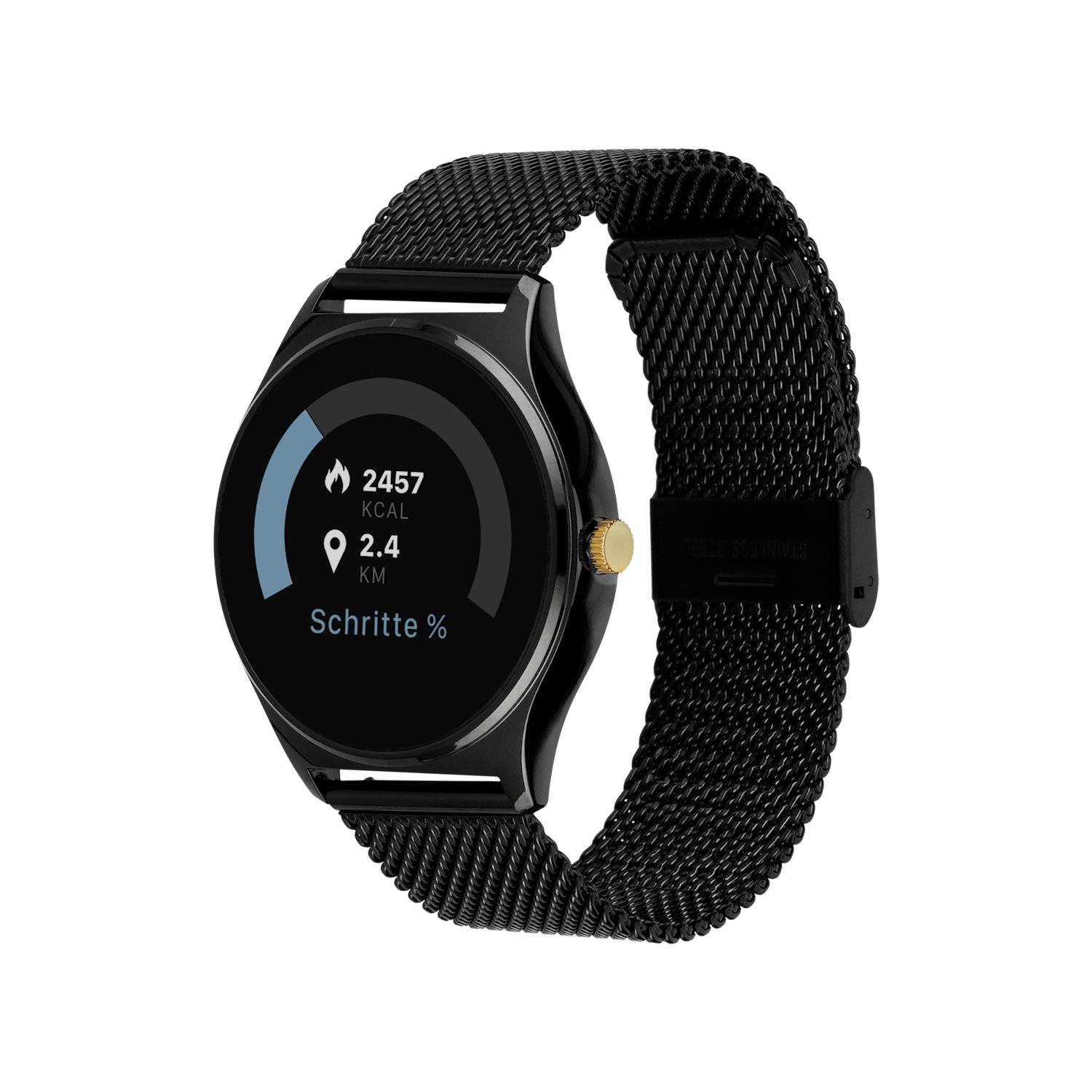 X-WATCH QIN XW PRO XCOAST Edition 570400 Smartwatch Metall Mesh, 180-220 mm, Schwarz