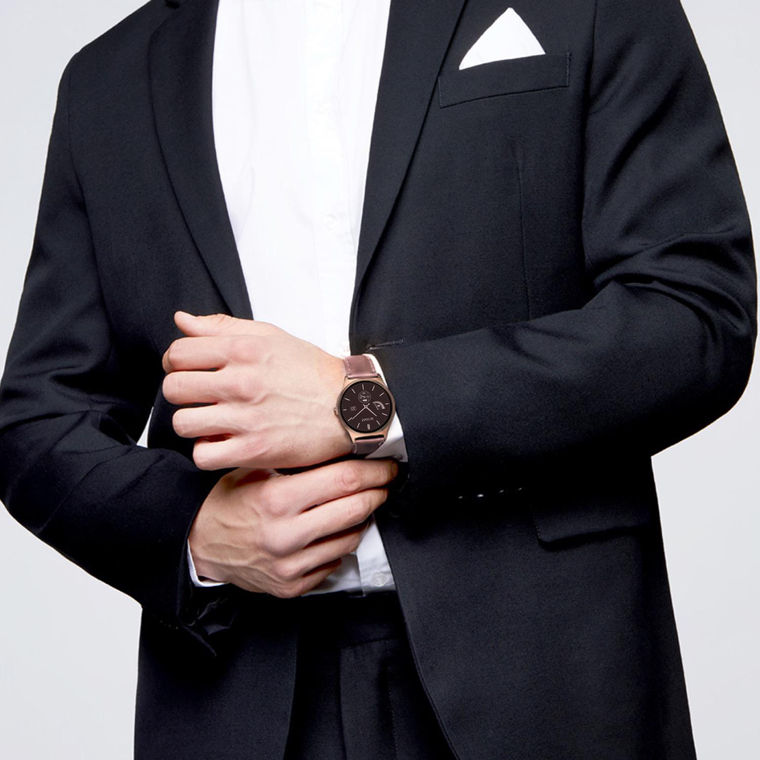 X-WATCH QIN XW PRO XCOAST Edition 570401 Smartwatch Metall Echtleder, 180-220 mm, Bronze/Braun