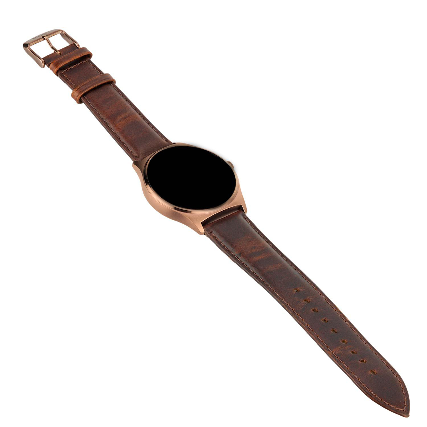 X-WATCH QIN XW PRO XCOAST Edition 570401 Smartwatch Metall Echtleder, 180-220 mm, Bronze/Braun