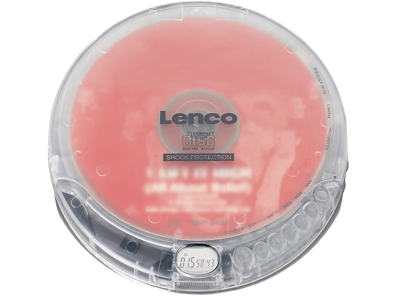 Lenco Draagbare Cd-mp3-speler Transparant (cd-202tr)