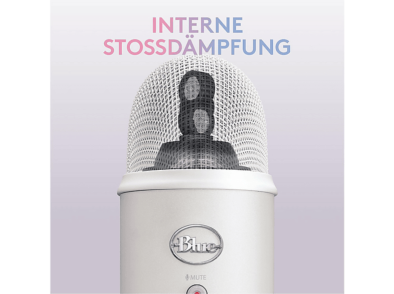 Blue Microphones G Yeti Premium USB-Mikrofon mit mehreren Richtcharakteristiken und Blue VO!CE, Weiß / Aurora Collection; USB-Gaming-Mikrofon — Foto 4 von 5