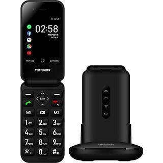REACONDICIONADO B: Móvil - Telefunken S740, Plegable, Para mayores, Bluetooth, 512 Mbit+4 GB, Pantalla 2.8", 320x240 Pixeles, Negro