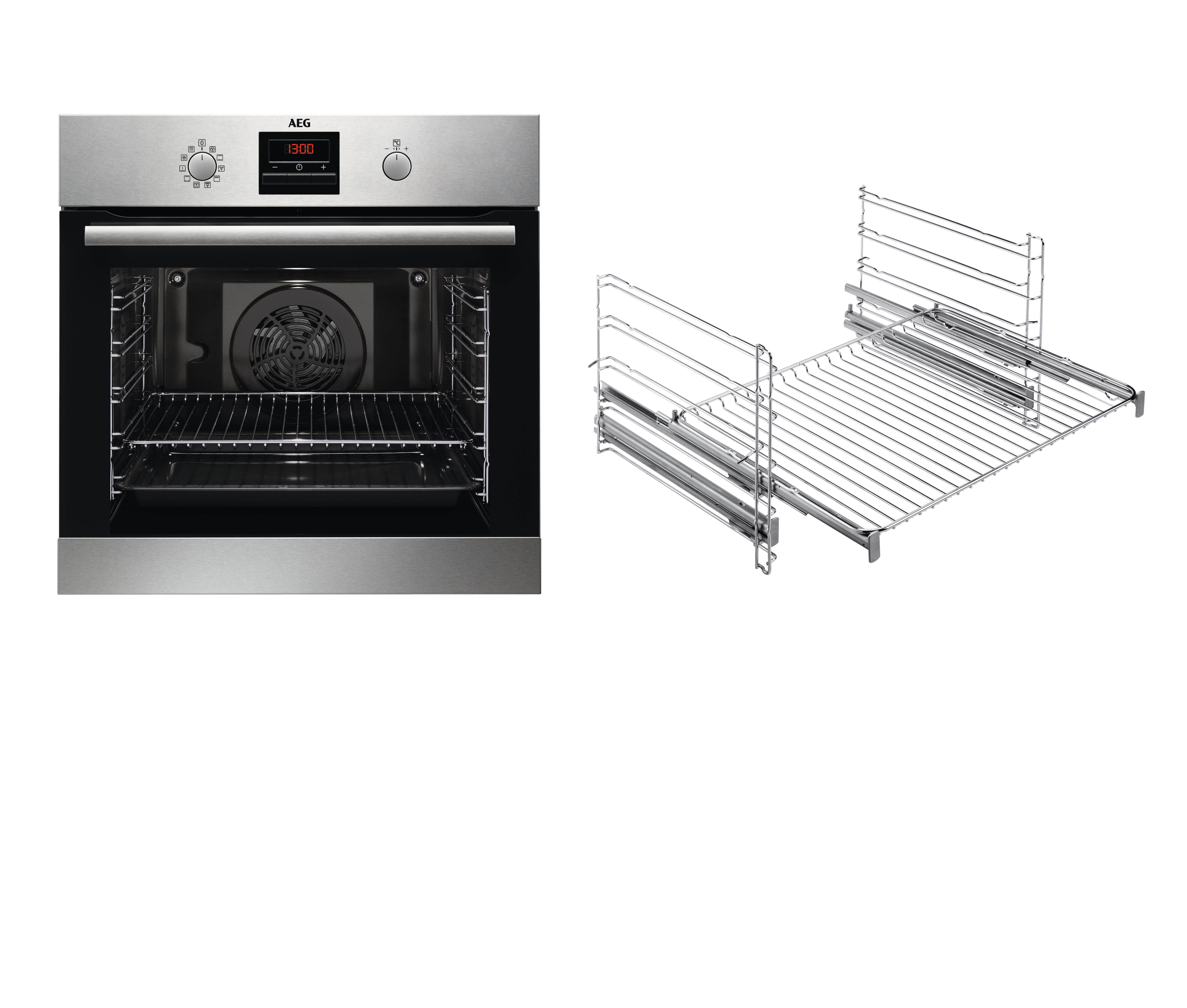 AEG BPC33102BA, Backofen (Einbaugerät, 72 l, 594 mm breit), Serie 6000 mit SurroundCook Ringheißluftsystem (mit Pyrolyse)