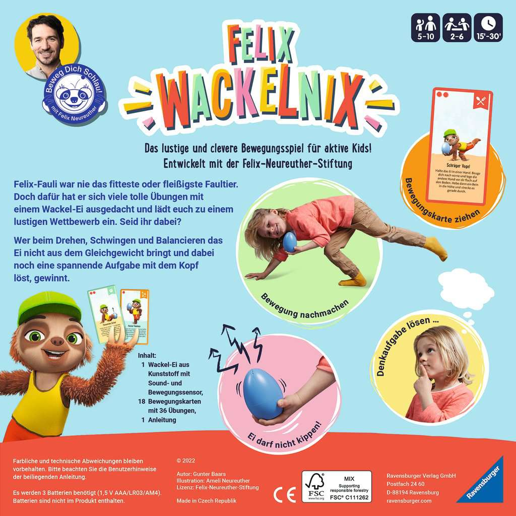 RAVENSBURGER Felix Wackelnix Kinderspiele Mehrfarbig