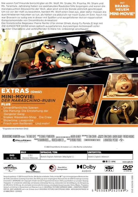Rückseite einer DVD-Hülle für einen Film mit Schauspielern im Auto und Filmstills.