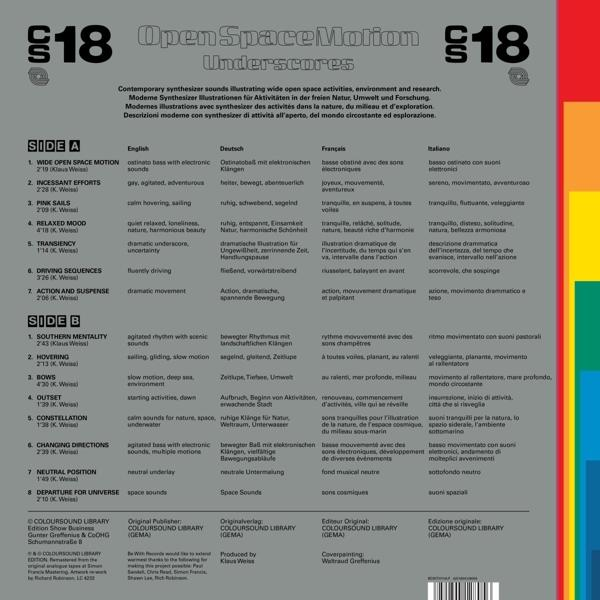 Weiss Klaus - OPEN SPACE MOTION (UNDERSCORES)  - (Vinyl)