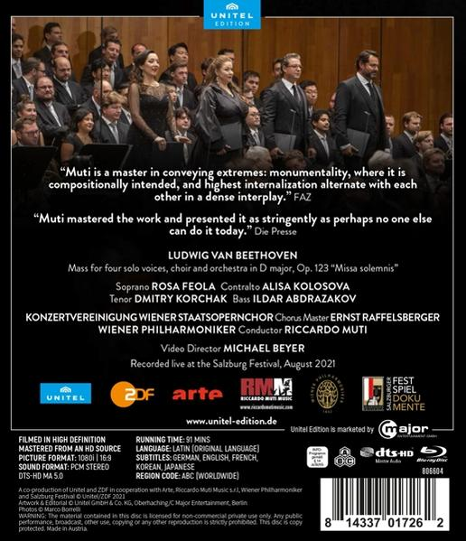 Wiener - - Missa Riccardo (Blu-ray) Philharmoniker Muti Solemnis &