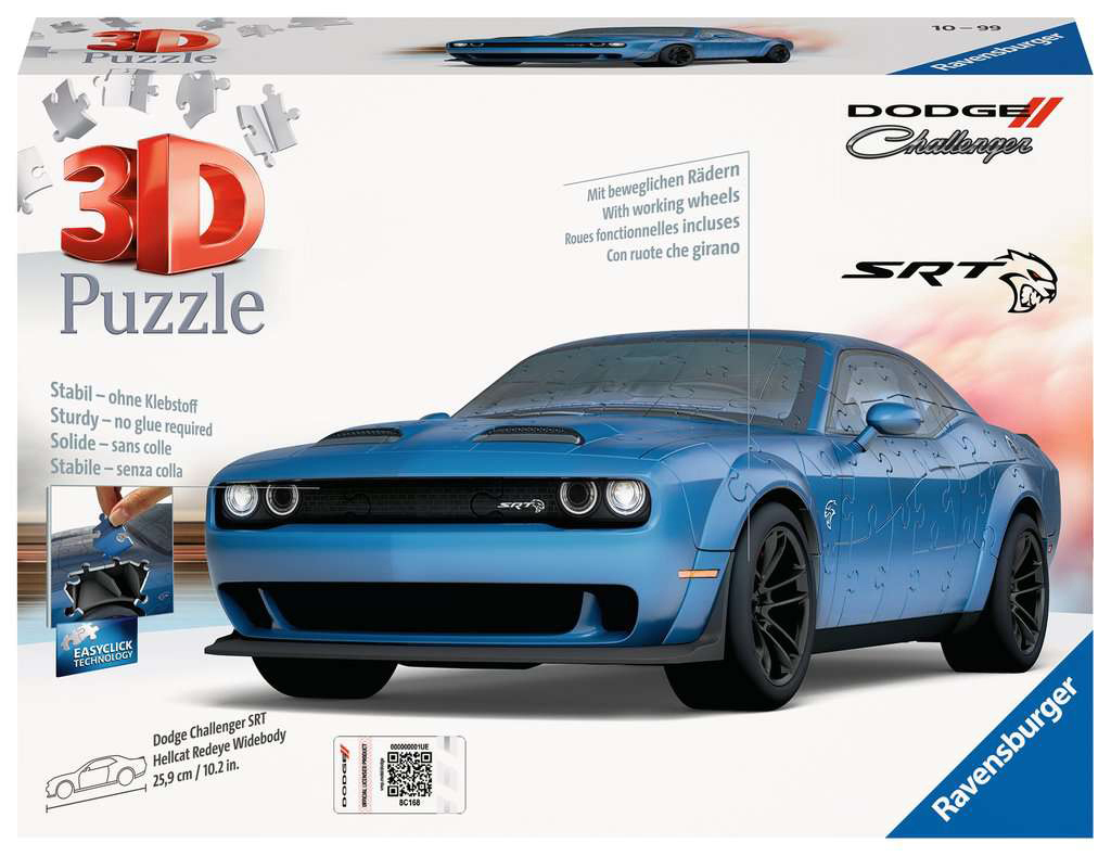 Mehrfarbig Redeye Challenger Puzzle Hellcat RAVENSBURGER Widebody 3D SRT Dodge
