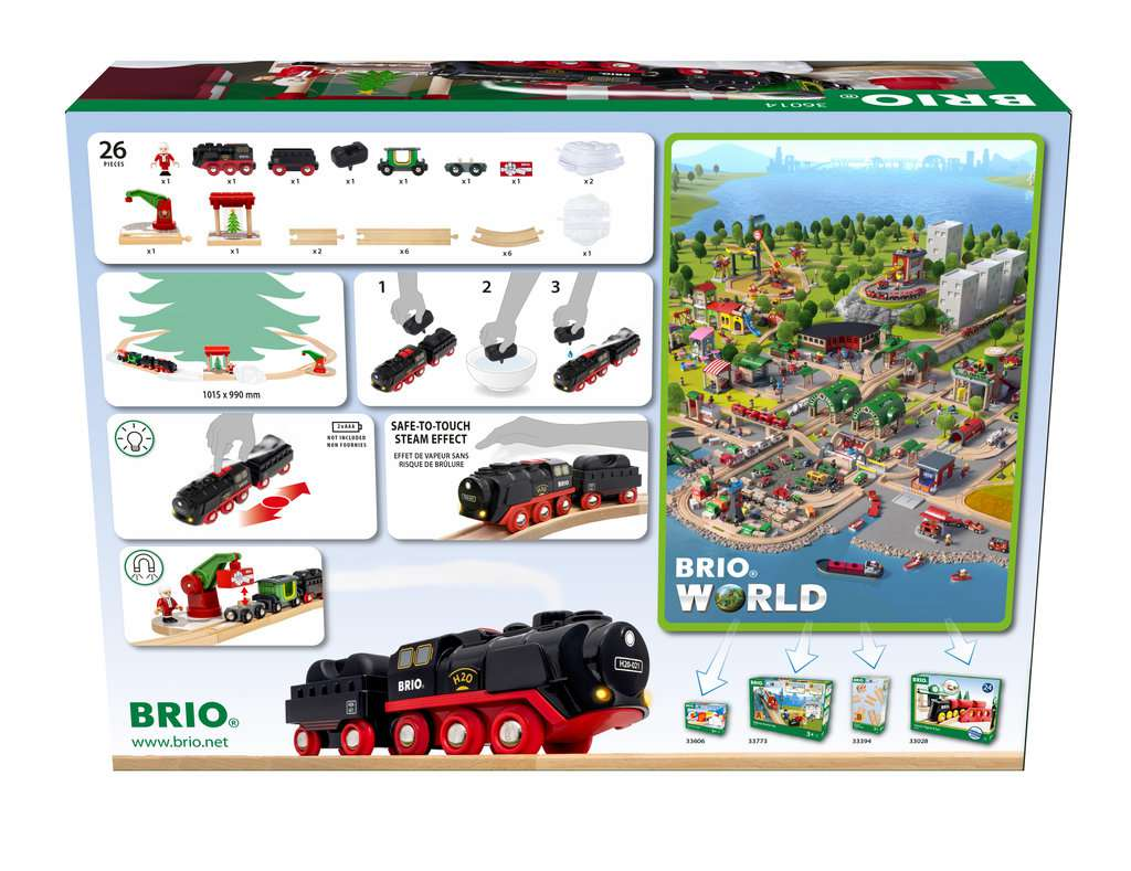 BRIO Weihnachts-Dampfzug-Set Holzspielzeug Mehrfarbig