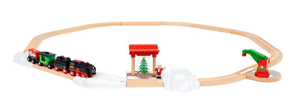 BRIO Weihnachts-Dampfzug-Set Holzspielzeug Mehrfarbig