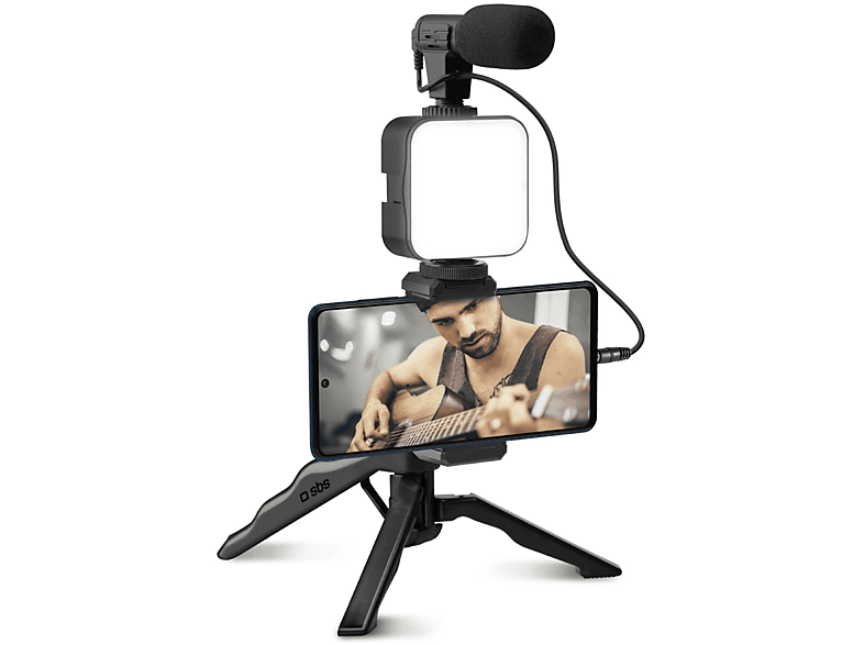 KIT Treppiede Smartphone SBS Selfie Tripod LED