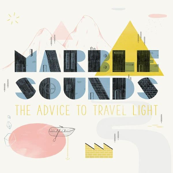 A 'Marble Sounds' album borítója, egy illusztrált városképpel és hajóval.